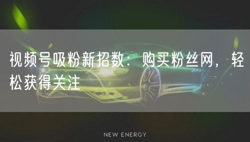 视频号吸粉新招数:购买粉丝网,轻松获得关