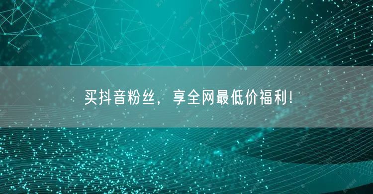 买抖音粉丝，享全网最低价福利！