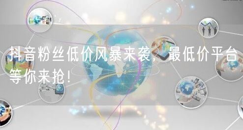 抖音粉丝低价风暴来袭，最低价平台等你来抢