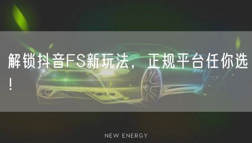 解锁抖音FS新玩法，正规平台任你选！