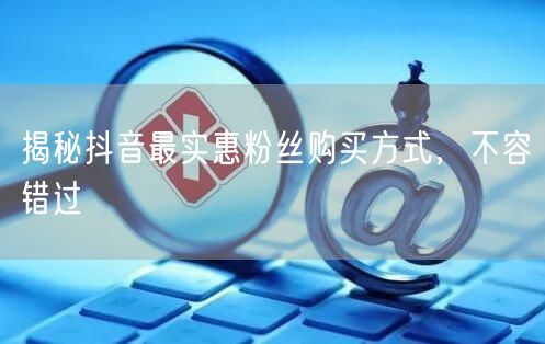 揭秘抖音最实惠粉丝购买方式，不容错过